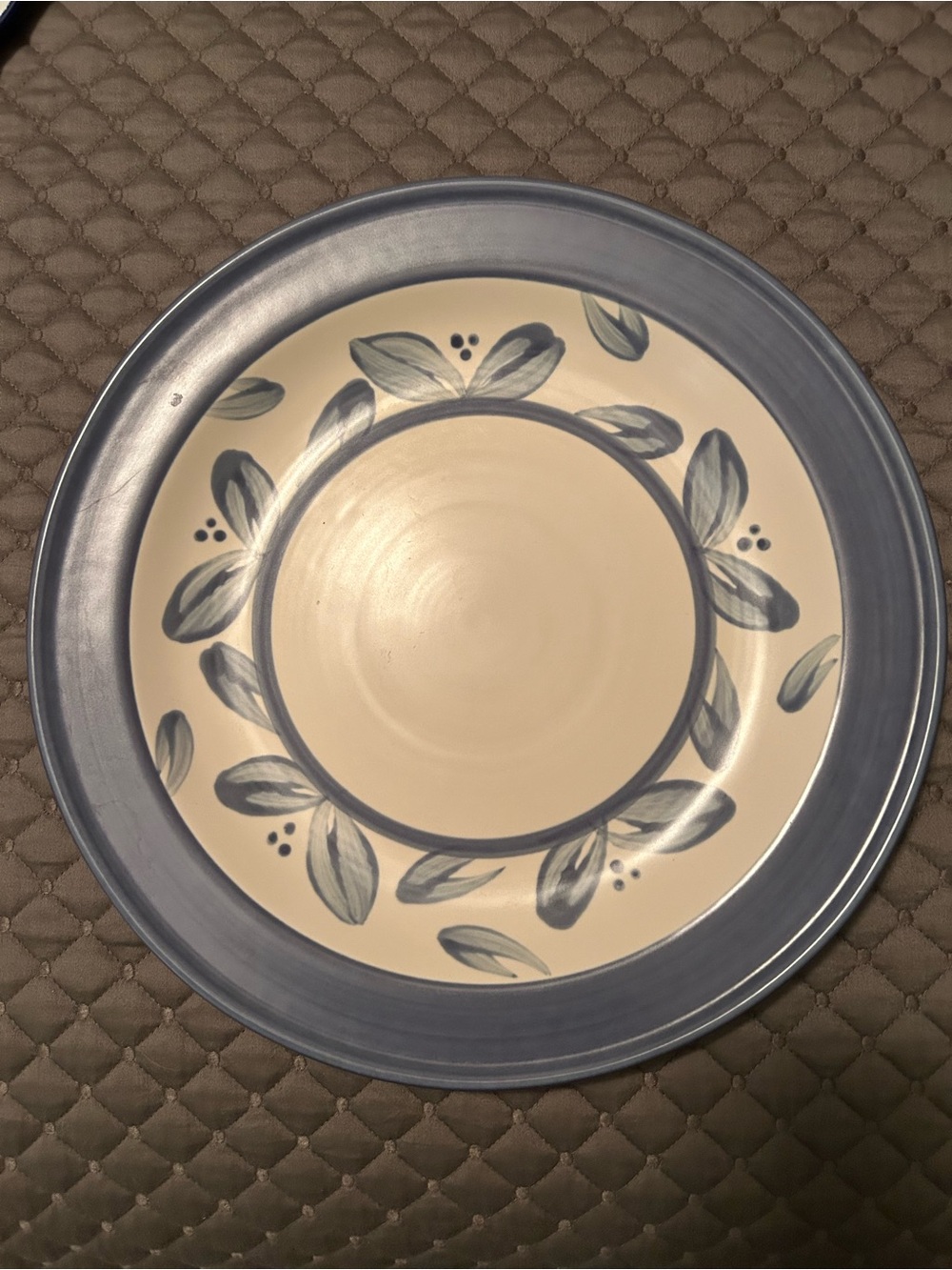 Pfaltzgraff Villa Flora Blue and Cream Floral 13” Serving Platter/Chop Plate